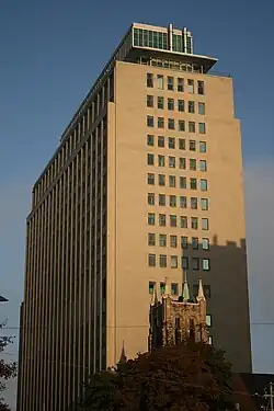 tall brown building