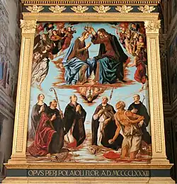 Coronation of the Virgin, Sant'Agostino, San Gimignano, signed and dated 1483