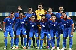 India national football team at Mumbai Arena.