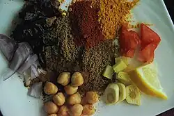 Raw ingredients of chana masala