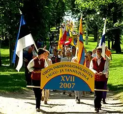 Song and Dance Festival parade of Ingrian Finns in Estonia in 2007.