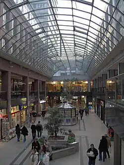 The enclosed shopping area