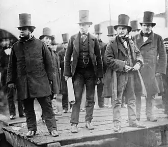 Isambard Kingdom Brunel, William Harrison, John Scott Russell and others at the launching of the SS Great Eastern, London 1857