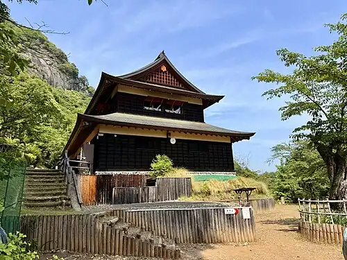 Iwadono Mountain Fureai Commuity Center constructed in the form of a castle keep