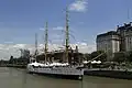 ARA Presidente Sarmiento considered to be the last intact cruising training ship from the 1890s, moored at Puerto Madero in Buenos Aires