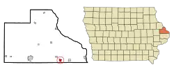 Location of Preston, Iowa