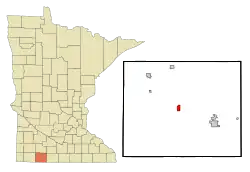 Location of Lakefield, Minnesota