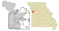 Location of Buckner, Missouri