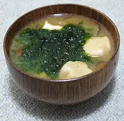 Miso soup with raw aonori