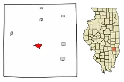 Location of Newton in Jasper County, Illinois