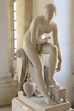 Jean-Joseph Espercieux, Greek Woman Preparing to get into a Bath.