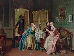 Jean Carolus, 1866, The Letter, oil on canvas, 81.2 x 105.4&nbsp;cm, public collection