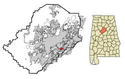 Location in Jefferson County and the state of Alabama before annexation