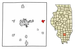 Location of Bluford in Jefferson County, Illinois