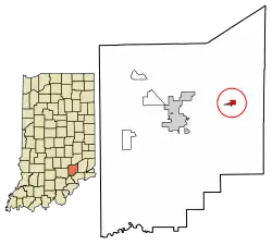 Location of Butlerville in Jennings County, Indiana
