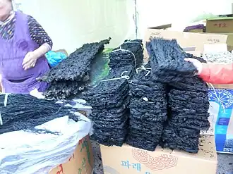 Dried green laver sheets