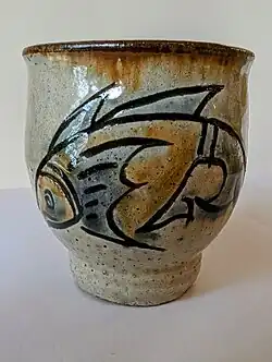 Tea cup with fish motif