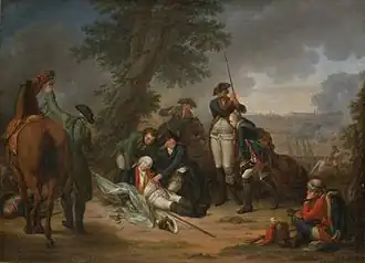 Painting of Prussian Field Marshal Schwerin dying at the Battle of Prague