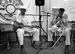 Higgs (right) with John Dee Holeman (left), 2010