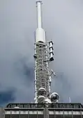 Closeup view of an antenna in 2009