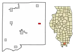 Location of Simpson in Johnson County, Illinois