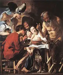 Jacob Jordaens, A Satyr Visiting a Peasant (c. 1620)