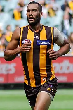 Josh Gibson playing for the Hawthorn Football Club in 2017