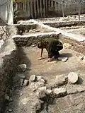 Abbasid-period buildings being excavated at the Givati Parking Lot dig, Jerusalem. Palestine was neglected by the Abbasids, and was mainly a society of peasant farmers.[66]