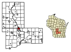 Location of Wisconsin Dells in Wisconsin