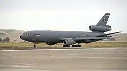 A McDonnell Douglas KC-10 Extender of the 60th Air Mobility Wing at Travis Air Force Base in 2015.