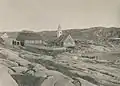 Church and doctor's residence of the town Jacobshavn (1900)