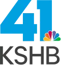 A bold cyan blue 41 in a sans serif with the NBC peacock overlapping it in the lower right corner. Beneath in black are the letters K S H B.