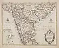 A map in which the entire western coast of India is termed as Malabar Coast (drawn in the mid-18th century CE)