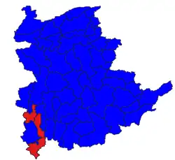 Kalaw District (Red) in Shan State