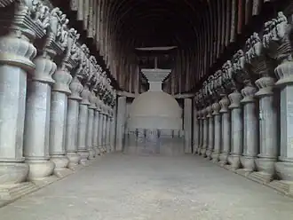 Hall of the Great Chaitya Cave at Karla (120 CE)[72]