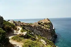 View of Kastro, the old capital of Skiathos