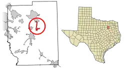 Location of Oak Ridge in Kaufman County, Texas