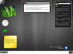 Beta 2, showing a number of Plasma widgets