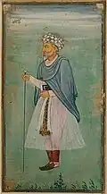 17th century Mogul miniature of an old courtier from the reign of Jahangir