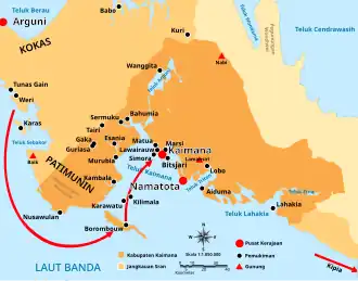 Map of the kingdom of Kaimana on the Bomberai Peninsula