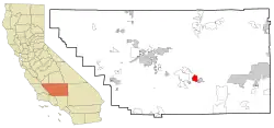 Location in Kern County and the state of California