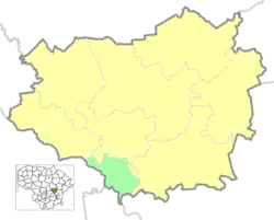 Map showing the location of Kernavė Eldership in Širvintos District Municipality