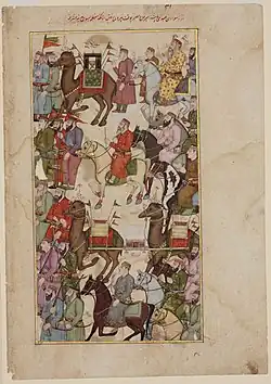 The Amir al-Hajj of the Egyptian caravan riding from Mecca to Medina with the mahmal[13]