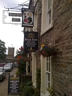 Kings Arms Hotel doubled as the Drover's Arms in the television series All Creatures Great and Small[23]