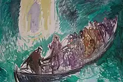 Kirkjubøur painting by Sámal Joensen-Mikines in Saint Olav's Church