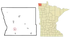 Location of Kennedy, Minnesota