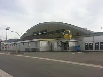Interior view of an ice hockey arena