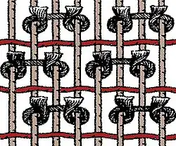 Diagonal, or offset, knotting