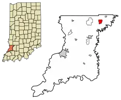 Location in Knox County, Indiana