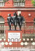 Statues of Benoy, Badal and Dinesh in front of Writers' Building